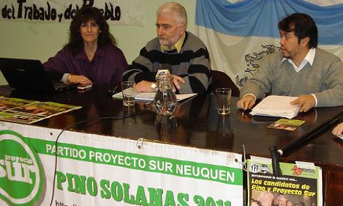Los candidatos a diputados nacionales de Proyecto Sur Neuquén.