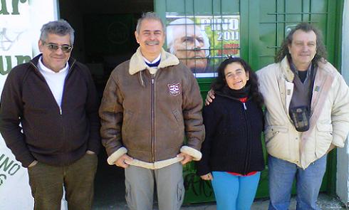 Mazzitelli junto al candidato a Intendente Luis Cogorno y los candidatos Concejales.