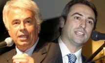 El Gobernador cordobés Juan Manuel De la Sota y el intendente Mestre.