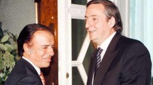 Los ex presidentes Carlos Menem y Néstor Kirchner